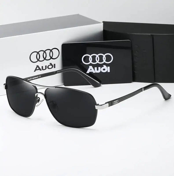 Óculos de Sol Masculino Audi Preto e Prata Overtize
