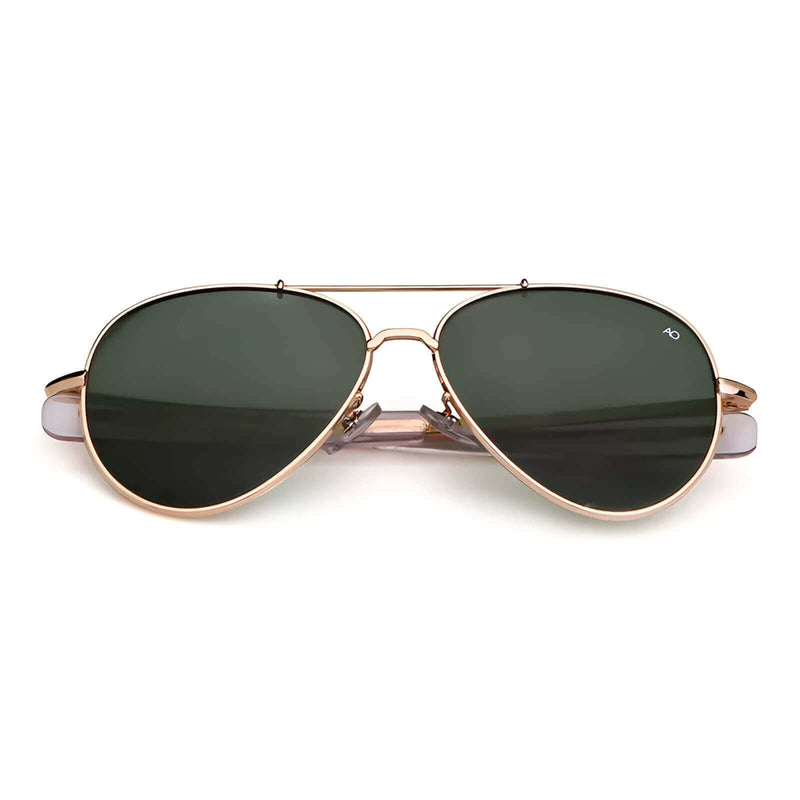 Óculos de Sol Masculino Aviador Dourado e Verde Overtize